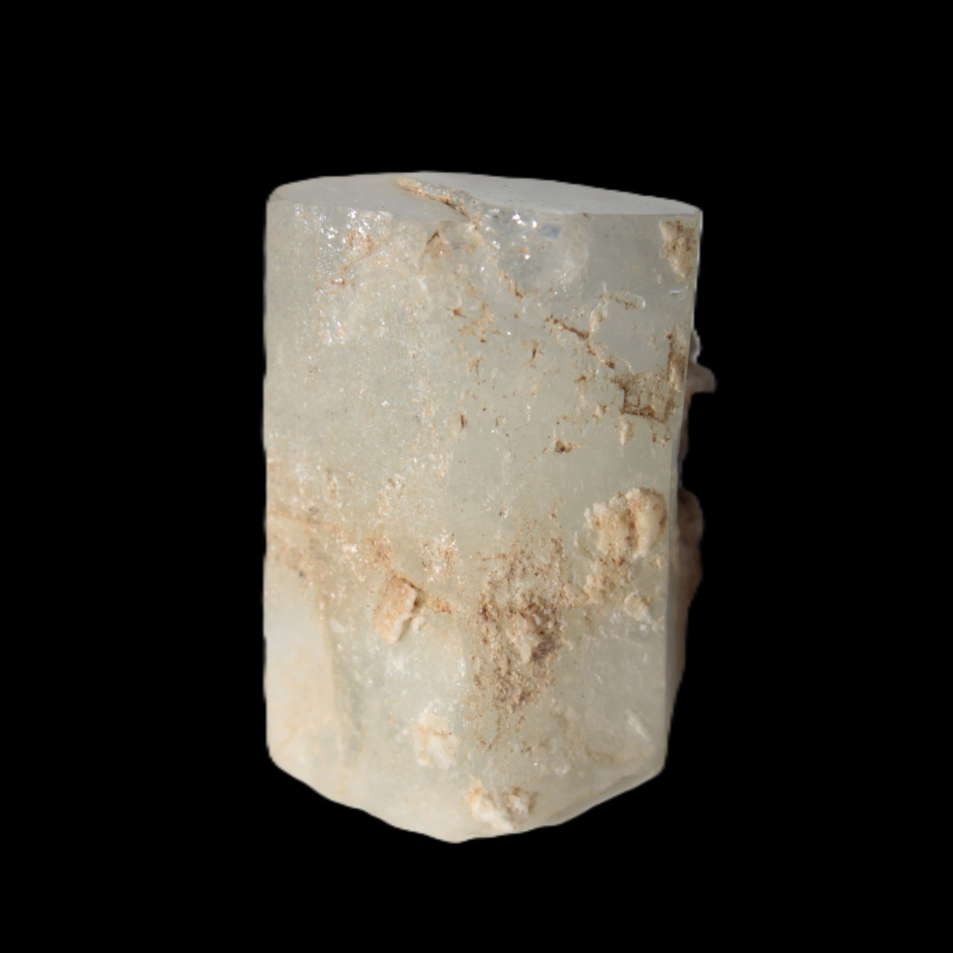 Terminated Aquamarine with Feldspar & Mica matrix 28mm 94.5ct 18.9g in sunlight - Rocks and Things Store