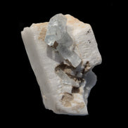 Rutile Aquamarine cluster on Feldspar matrix 28mm 93.6ct 18.7g in sunshine - Rocks and Things Store