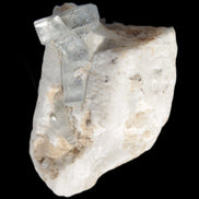 Rutile Aquamarine cluster on Feldspar matrix 28mm 93.6ct 18.7g in sunshine - Rocks and Things Store