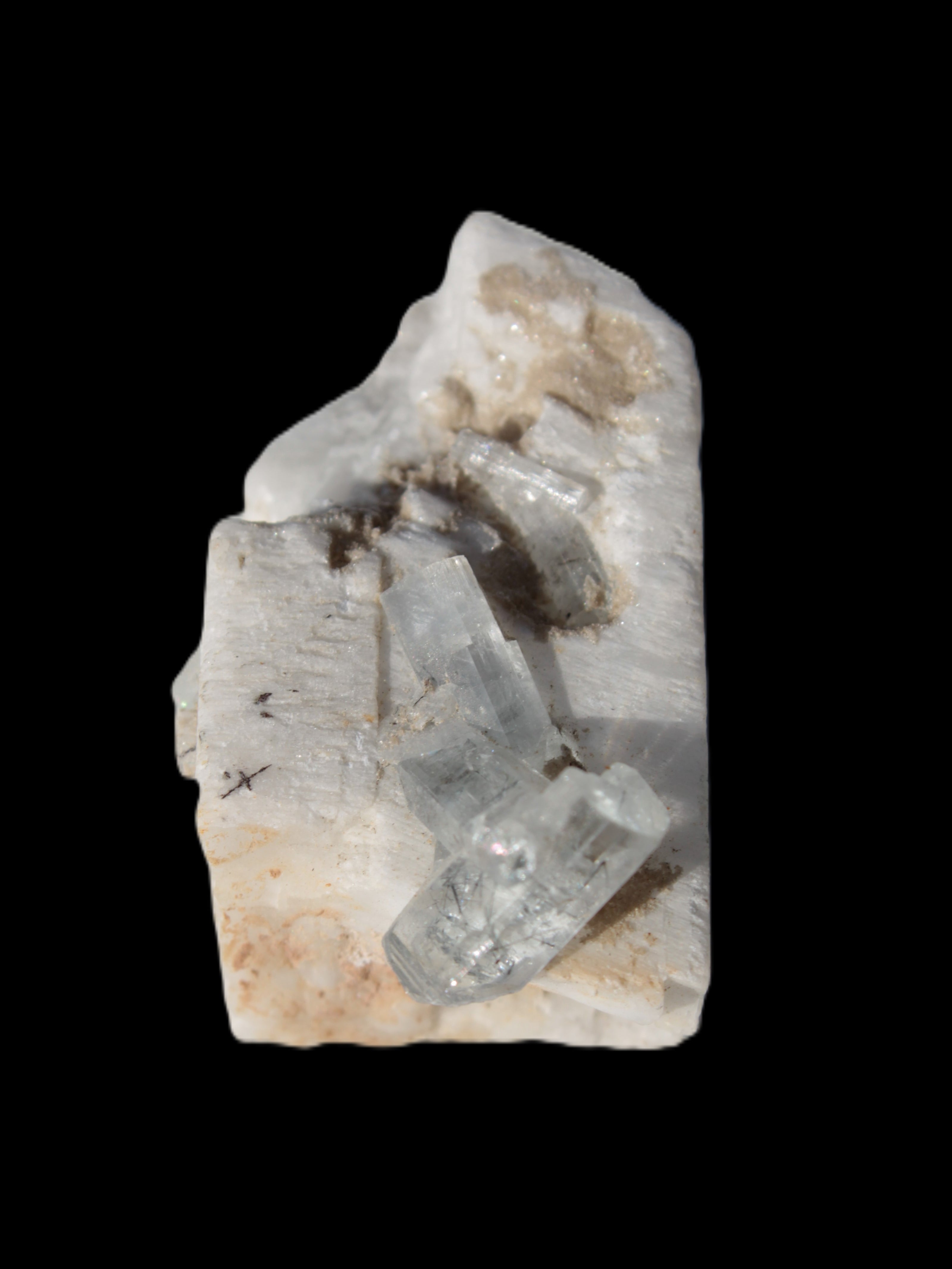 Aquamarine cluster on Feldspar matrix 28mm 93.6ct 18.7g - Rocks and Things Store