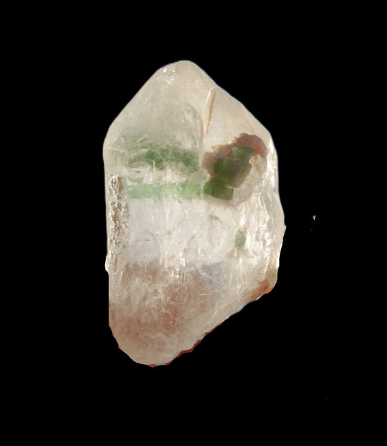 Twin Green Tourmaline crystals in Twinned Quartz crystal 28mm 39.5ct 7.9g Rocks and Things