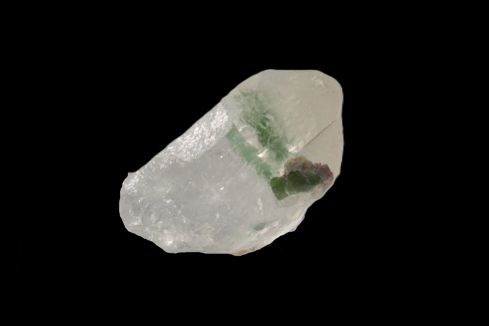 Twin Green Tourmaline crystals in Twinned Quartz crystal 28mm 39.5ct 7.9g Rocks and Things