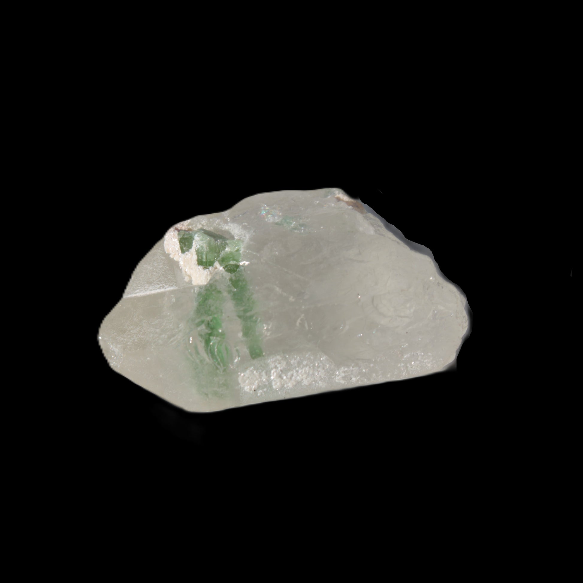 Twin Green Tourmaline crystals in Twinned Quartz crystal 28mm 39.5ct 7.9g Rocks and Things