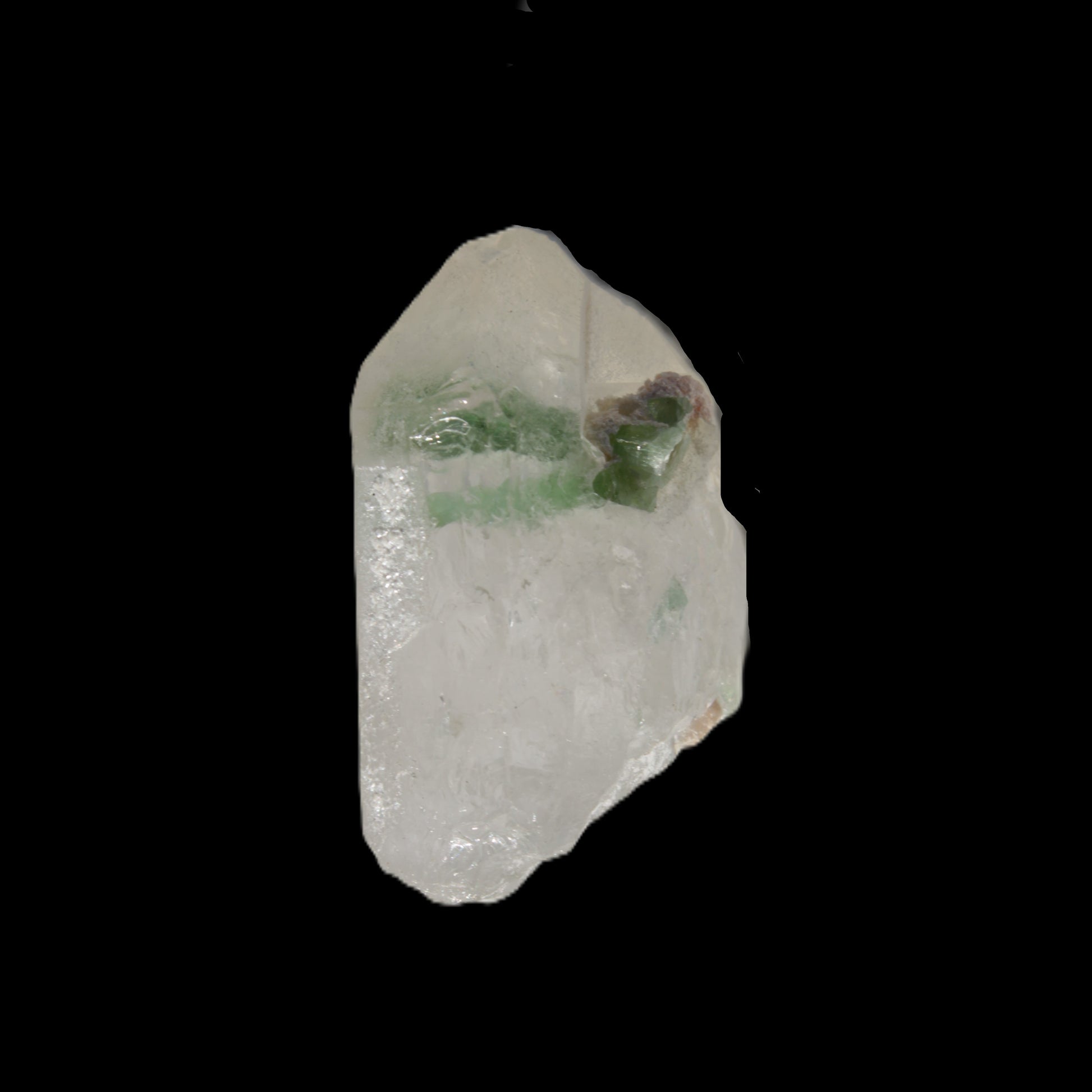 Twin Green Tourmaline crystals in Twinned Quartz crystal 28mm 39.5ct 7.9g Rocks and Things