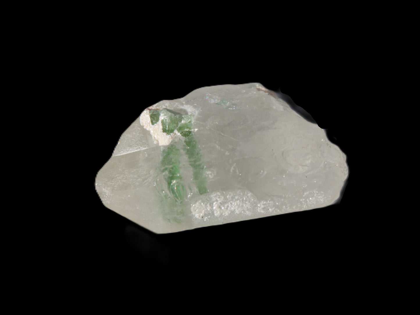 Twin Green Tourmaline crystals in Twinned Quartz crystal 28mm 39.5ct 7.9g Rocks and Things