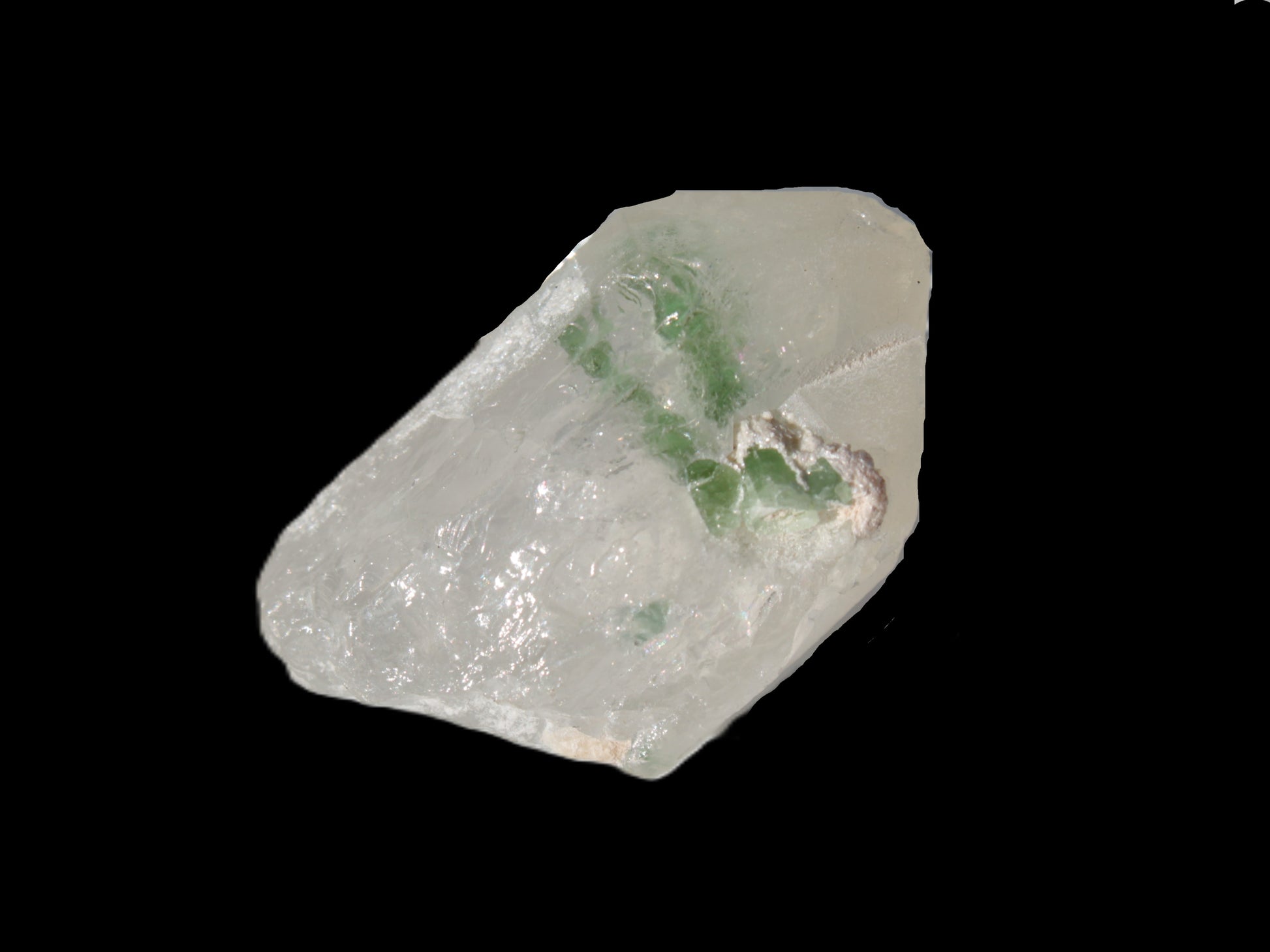 Twin Green Tourmaline crystals in Twinned Quartz crystal 28mm 39.5ct 7.9g Rocks and Things