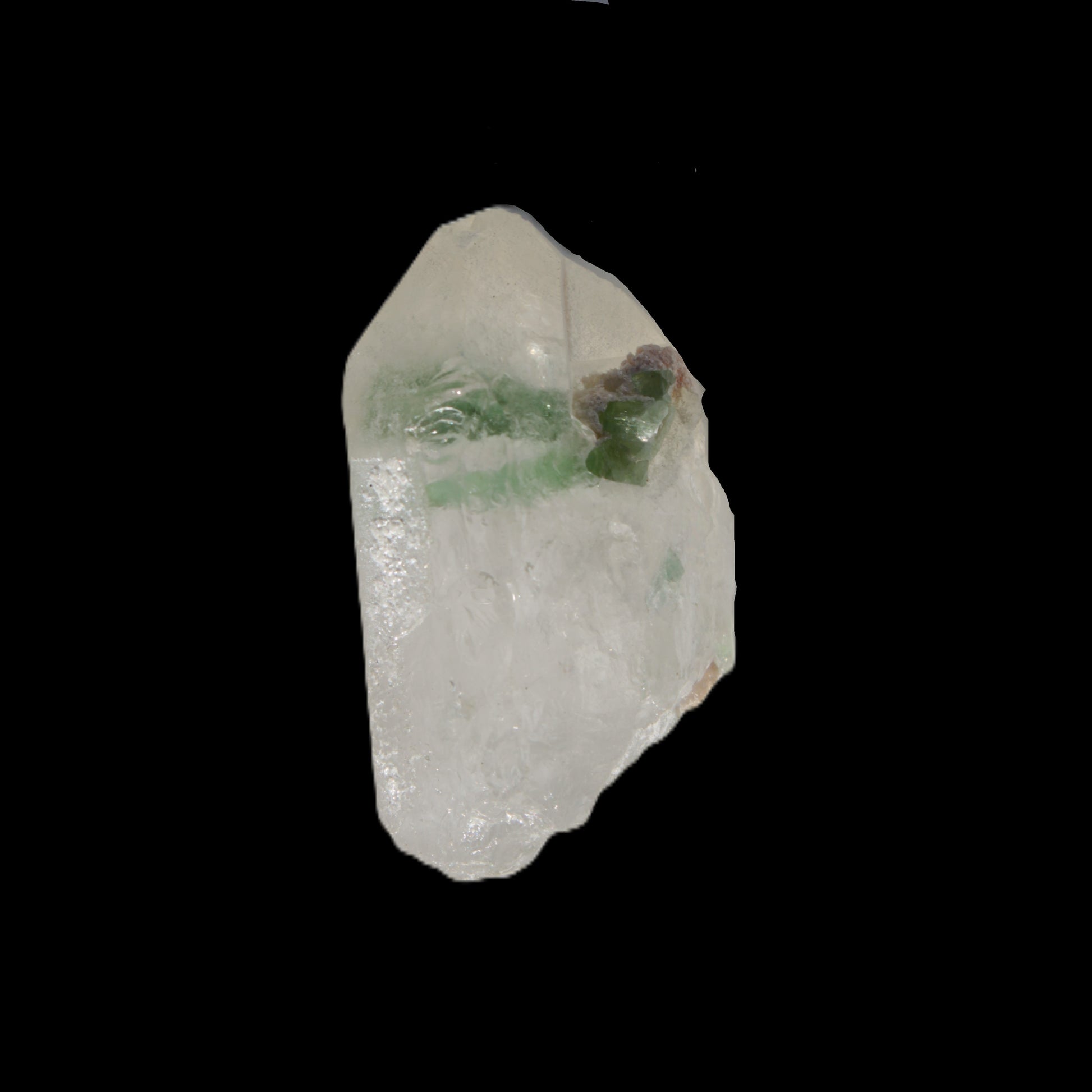 Twin Green Tourmaline crystals in Twinned Quartz crystal 28mm 39.5ct 7.9g Rocks and Things