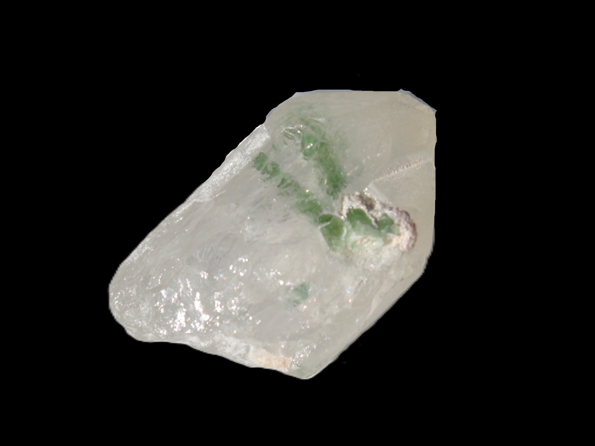 Twin Green Tourmaline crystals in Twinned Quartz crystal 28mm 39.5ct 7.9g Rocks and Things