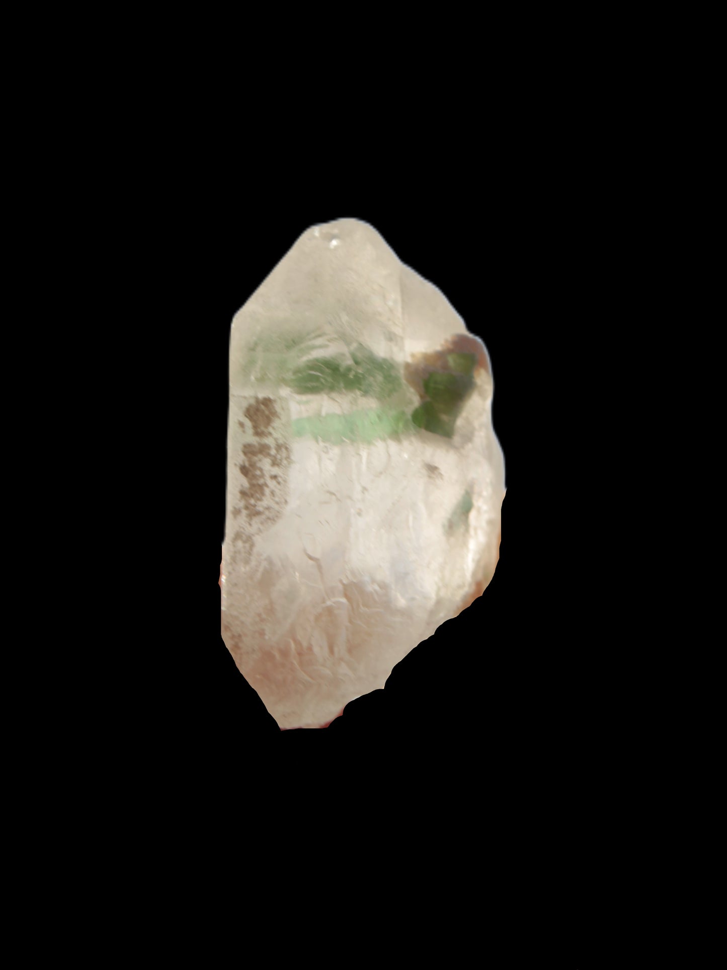 Twin Green Tourmaline crystals in Twinned Quartz crystal 28mm 39.5ct 7.9g Rocks and Things