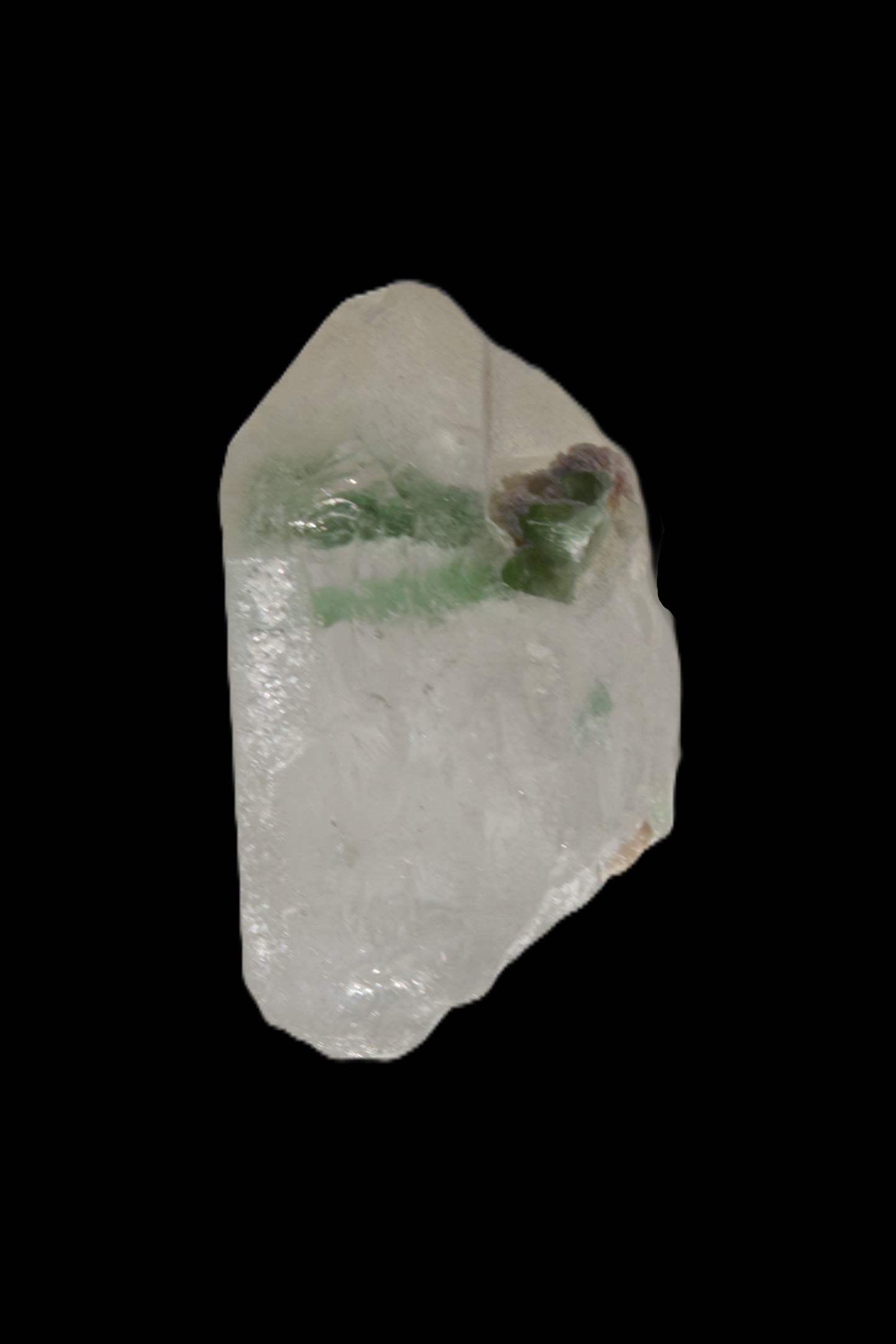 Twin Green Tourmaline crystals in Twinned Quartz crystal 28mm 39.5ct 7.9g Rocks and Things