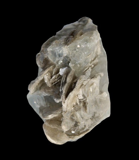 Terminated Clear Aquamarine crystal cluster with Mica 30mm 118.7ct 23.7g Rocks and Things