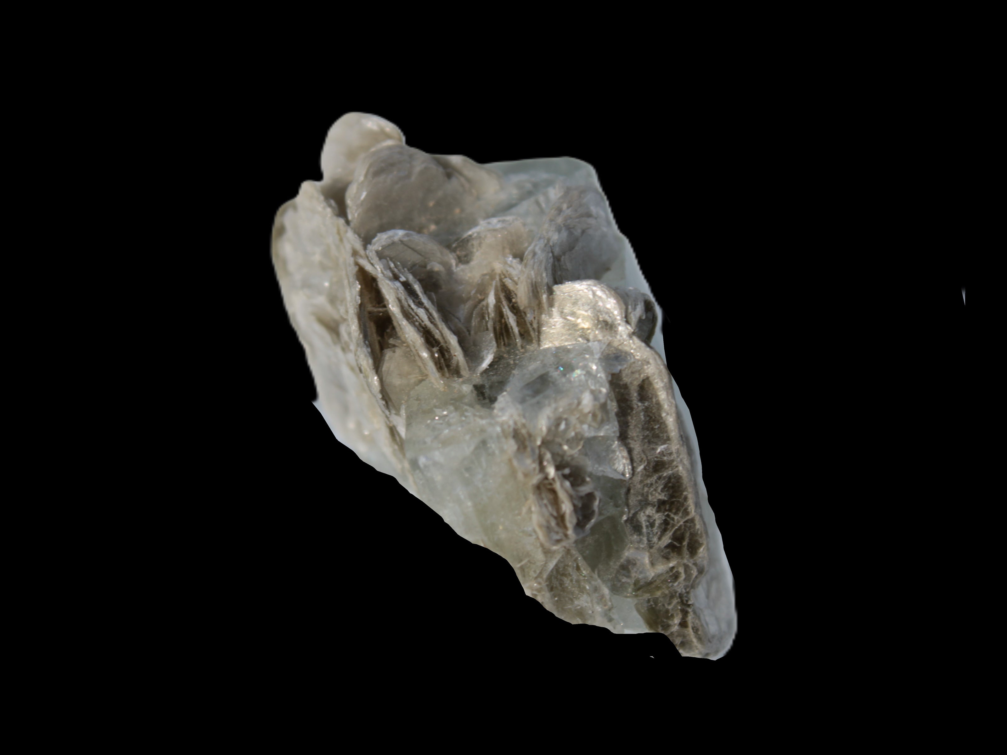 Terminated Clear Aquamarine crystal cluster with Mica 30mm 118.7ct 23.7g Rocks and Things