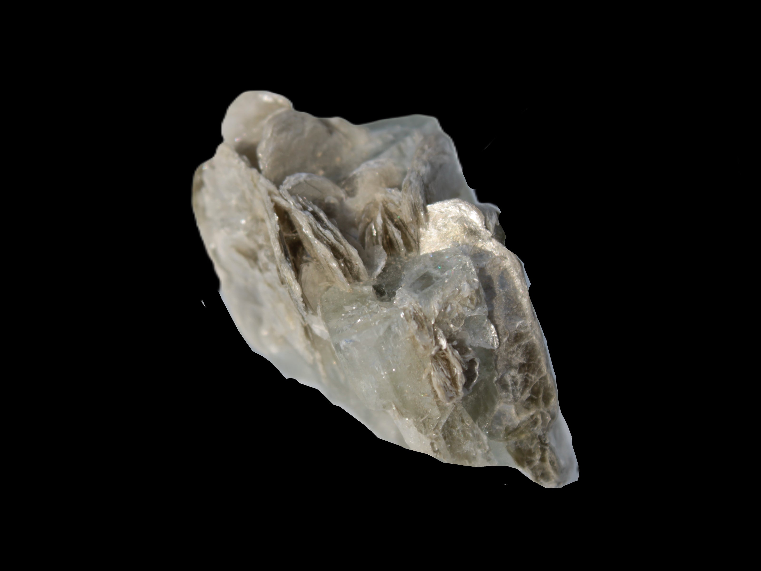 Terminated Clear Aquamarine crystal cluster with Mica 30mm 118.7ct 23.7g Rocks and Things