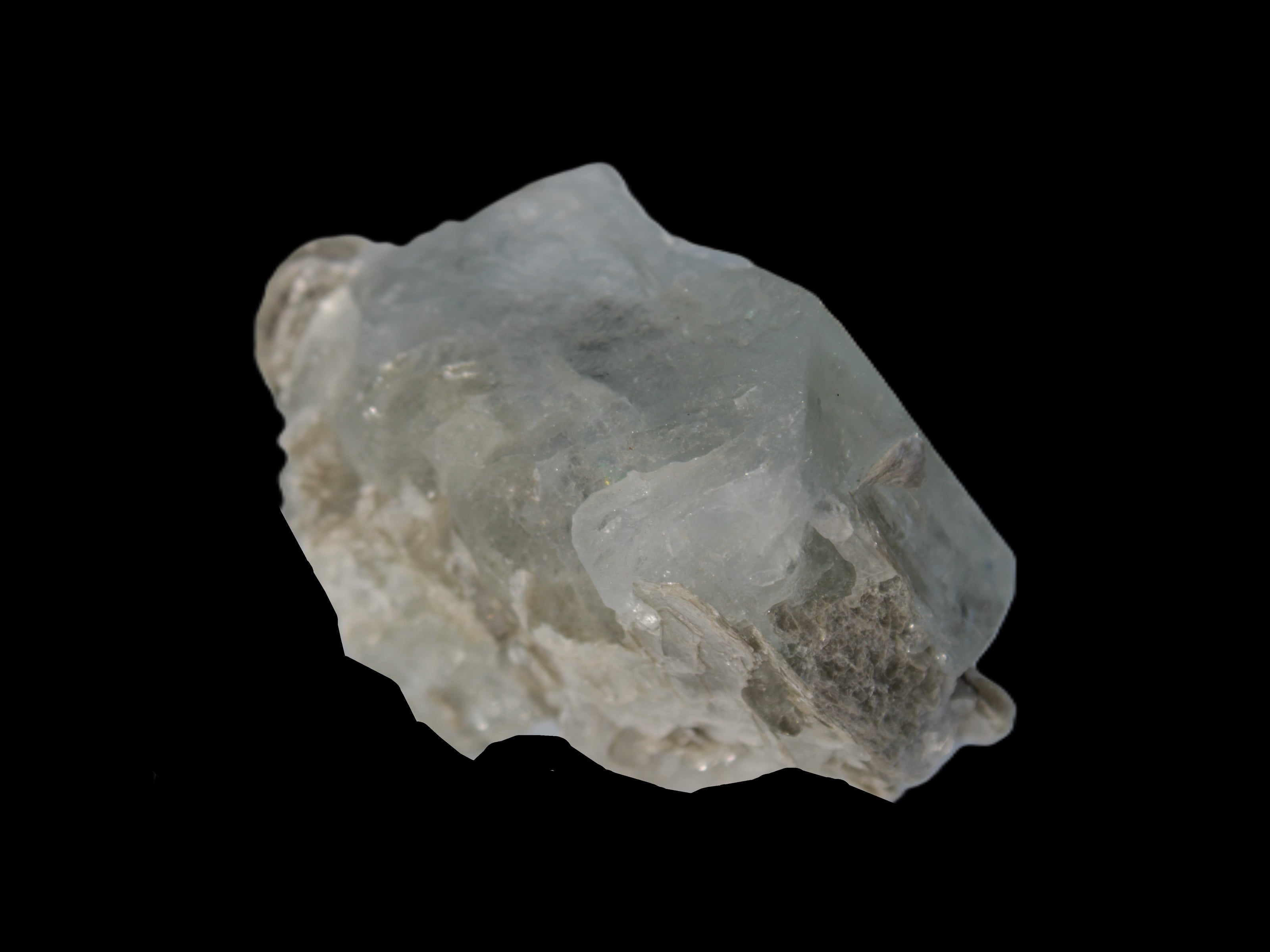 Terminated Clear Aquamarine crystal cluster with Mica 30mm 118.7ct 23.7g Rocks and Things