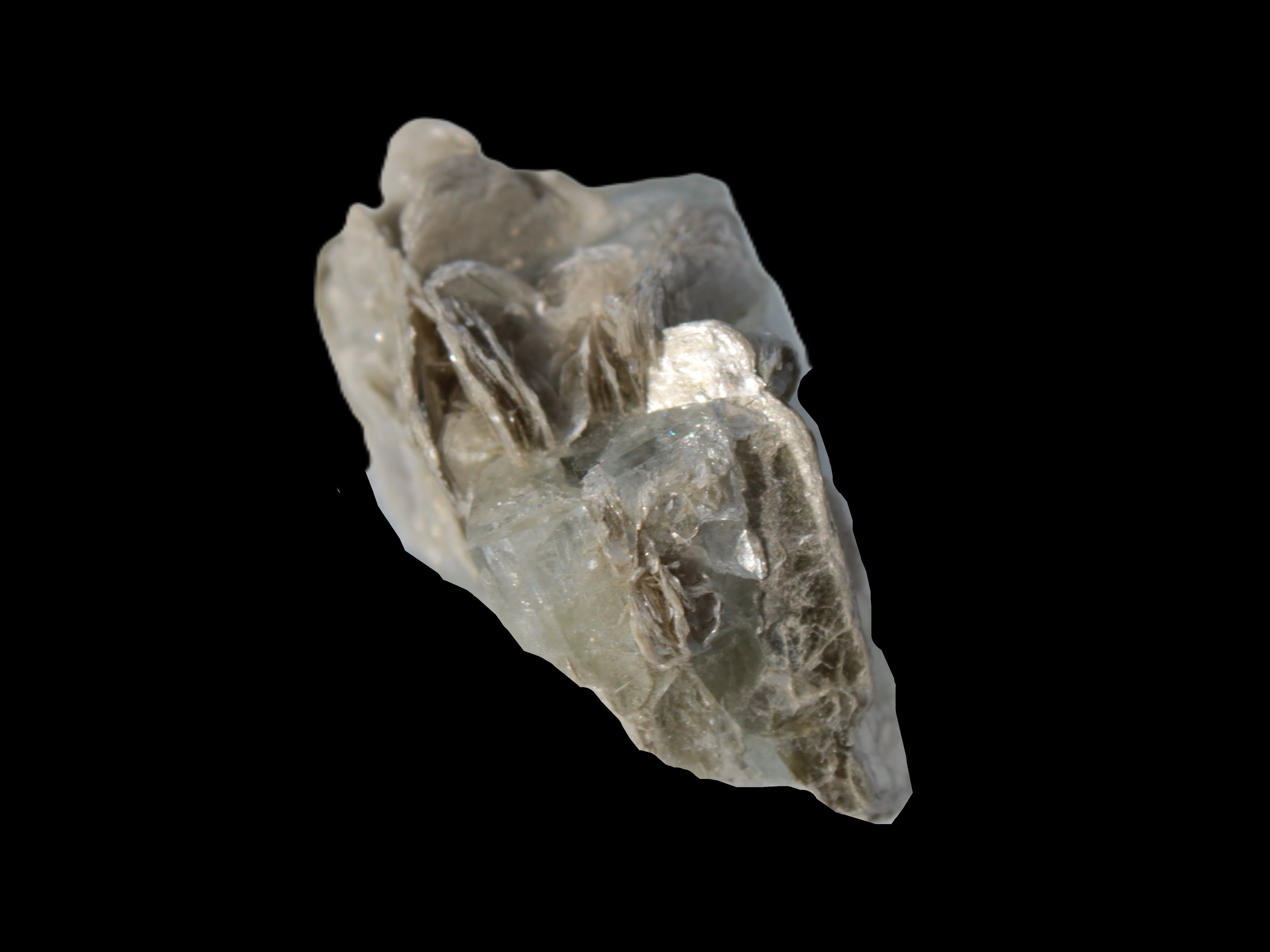 Terminated Clear Aquamarine crystal cluster with Mica 30mm 118.7ct 23.7g Rocks and Things