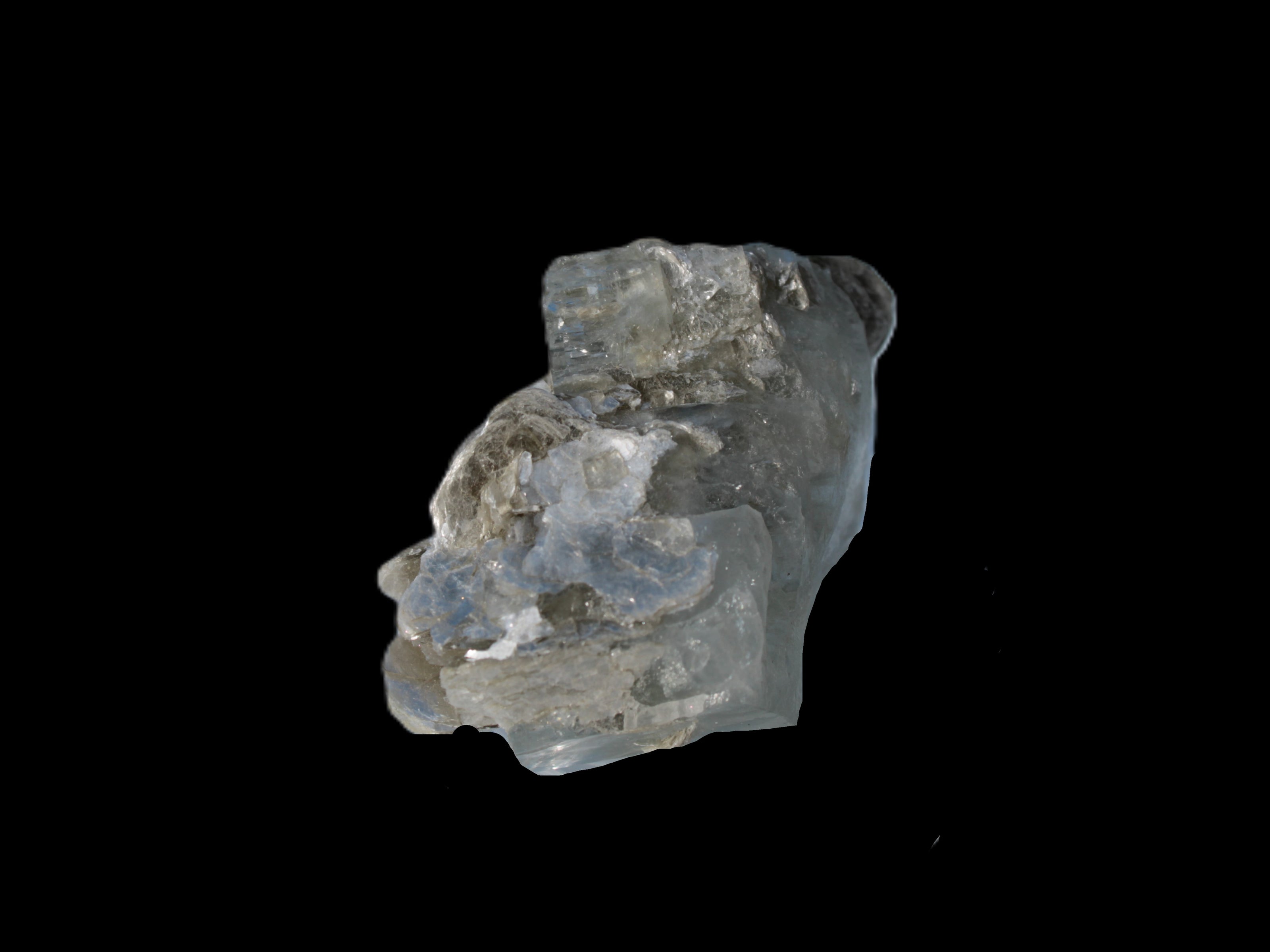 Terminated Clear Aquamarine crystal cluster with Mica 30mm 118.7ct 23.7g Rocks and Things