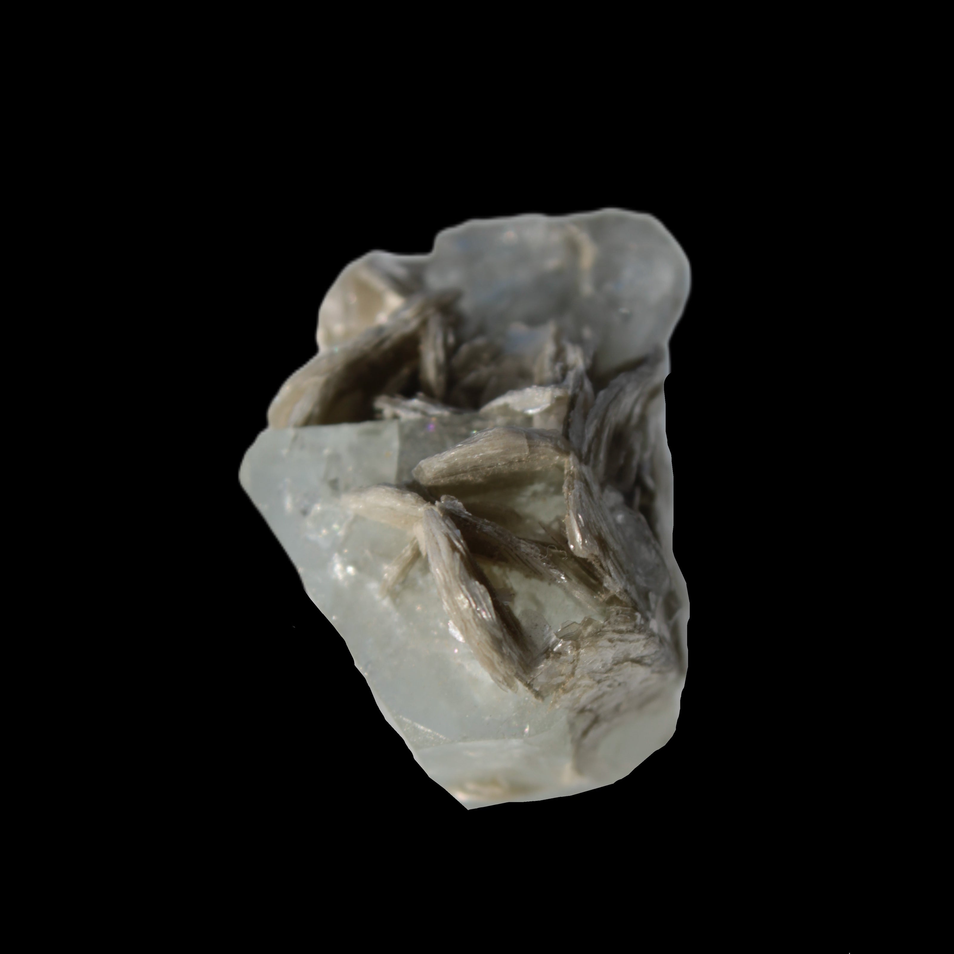 Terminated Clear Aquamarine crystal cluster with Mica 30mm 118.7ct 23.7g Rocks and Things