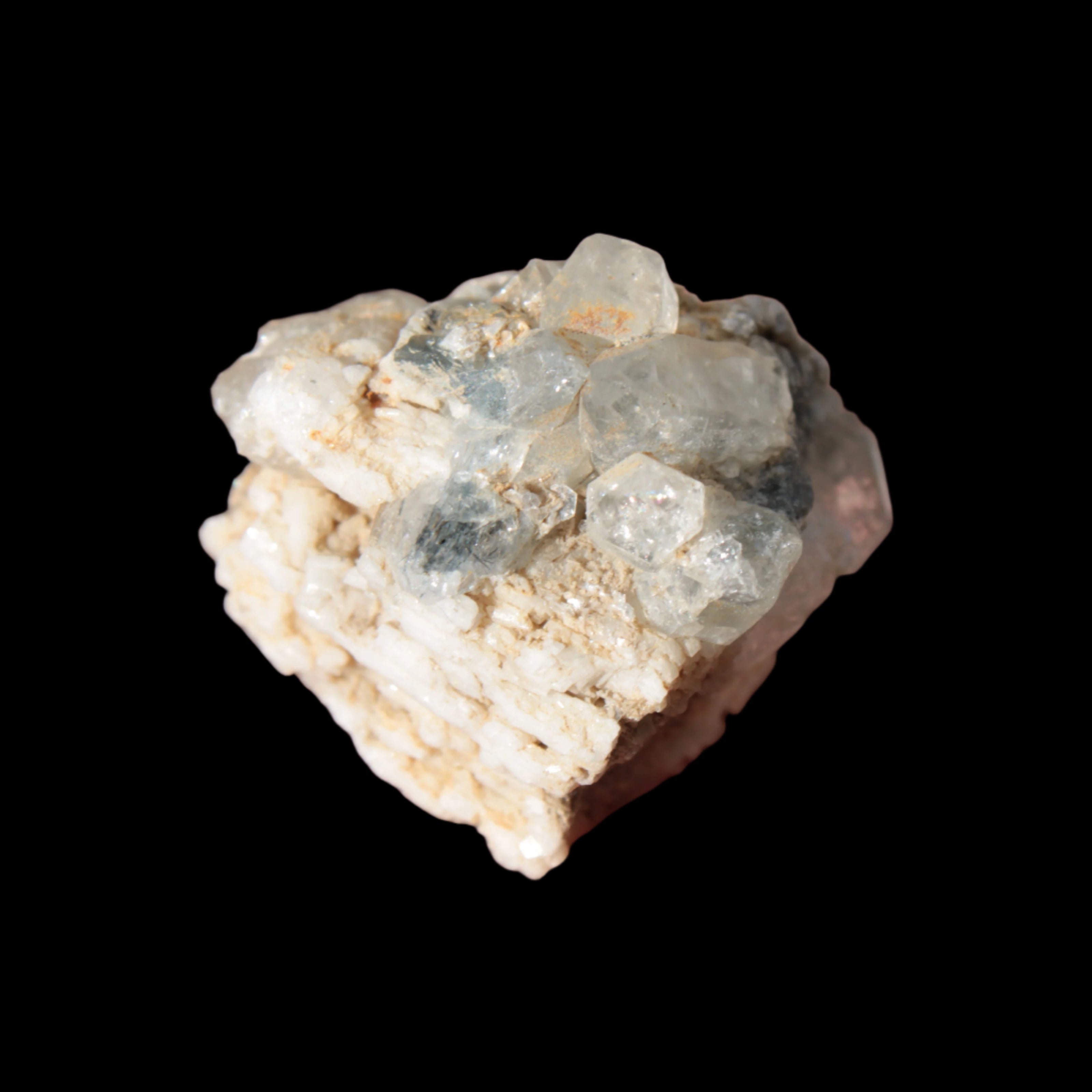 Clear Topaz crystals on matrix from Pakistan 98ct 19.5g in sunlight - Rocks and Things Store