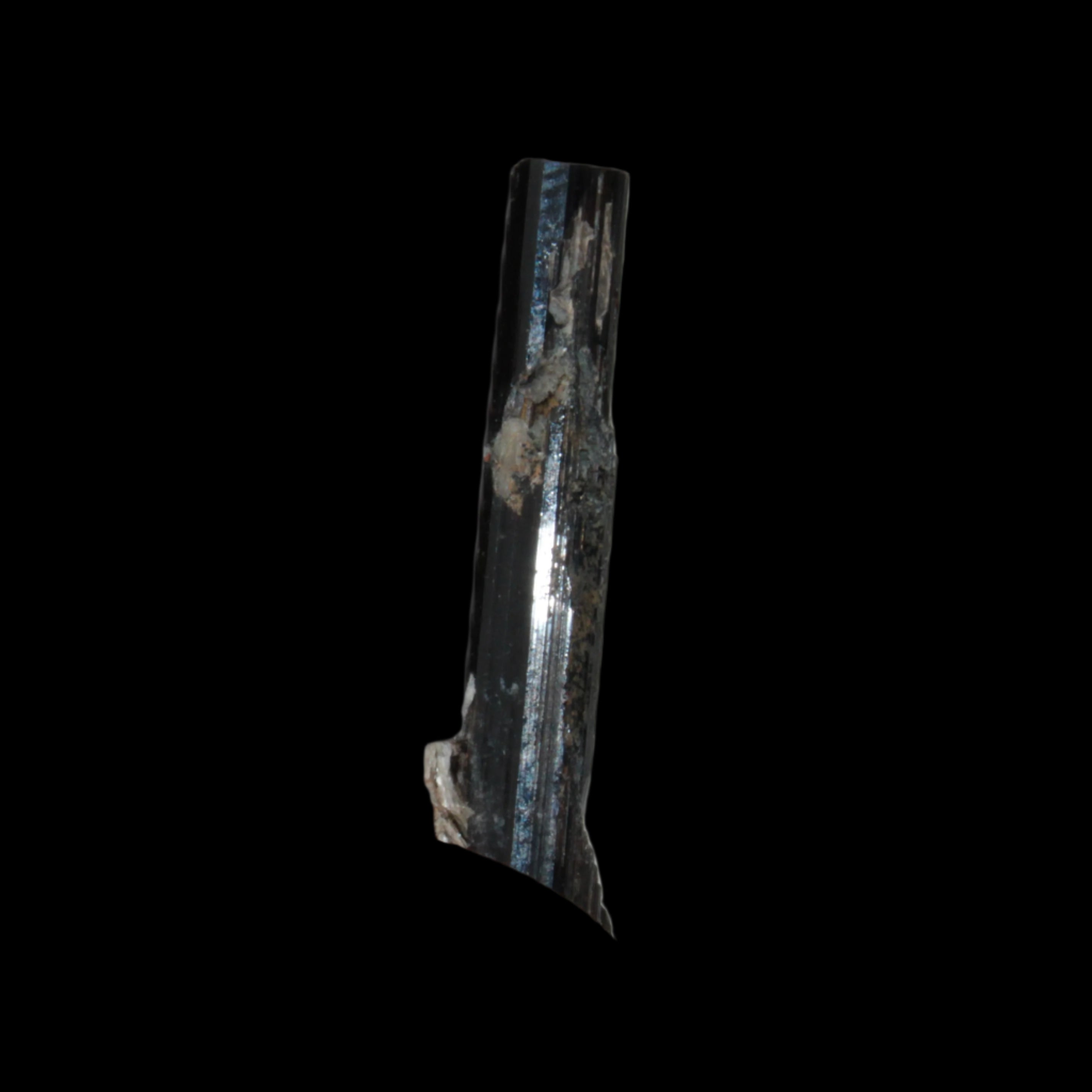 Small long Rainbow Black Tourmaline  crystal 25mm 6.2ct 1.2g in sunlight - Rocks and Things Store