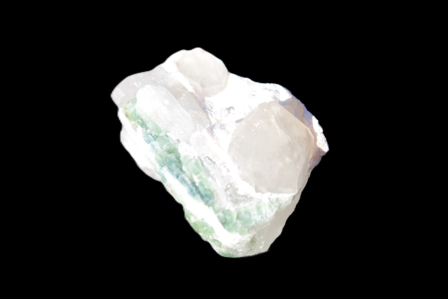 Clear Topaz crystals on matrix with Twinned Clear & Green Tourmaline 44.6ct 8.9g Rocks and Things