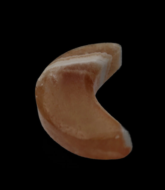 Banded Honey Calcite Crescent Moon 30mm 8.8-10.4g in sunshine - Rocks and Things Store