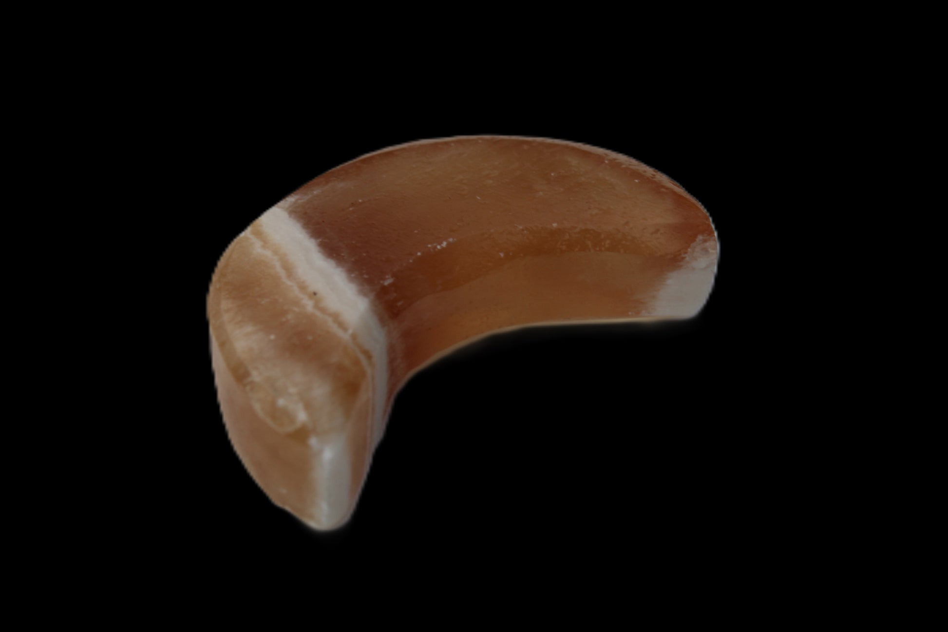 Banded Honey Calcite Crescent Moon 30mm 8.8-10.4g Rocks and Things