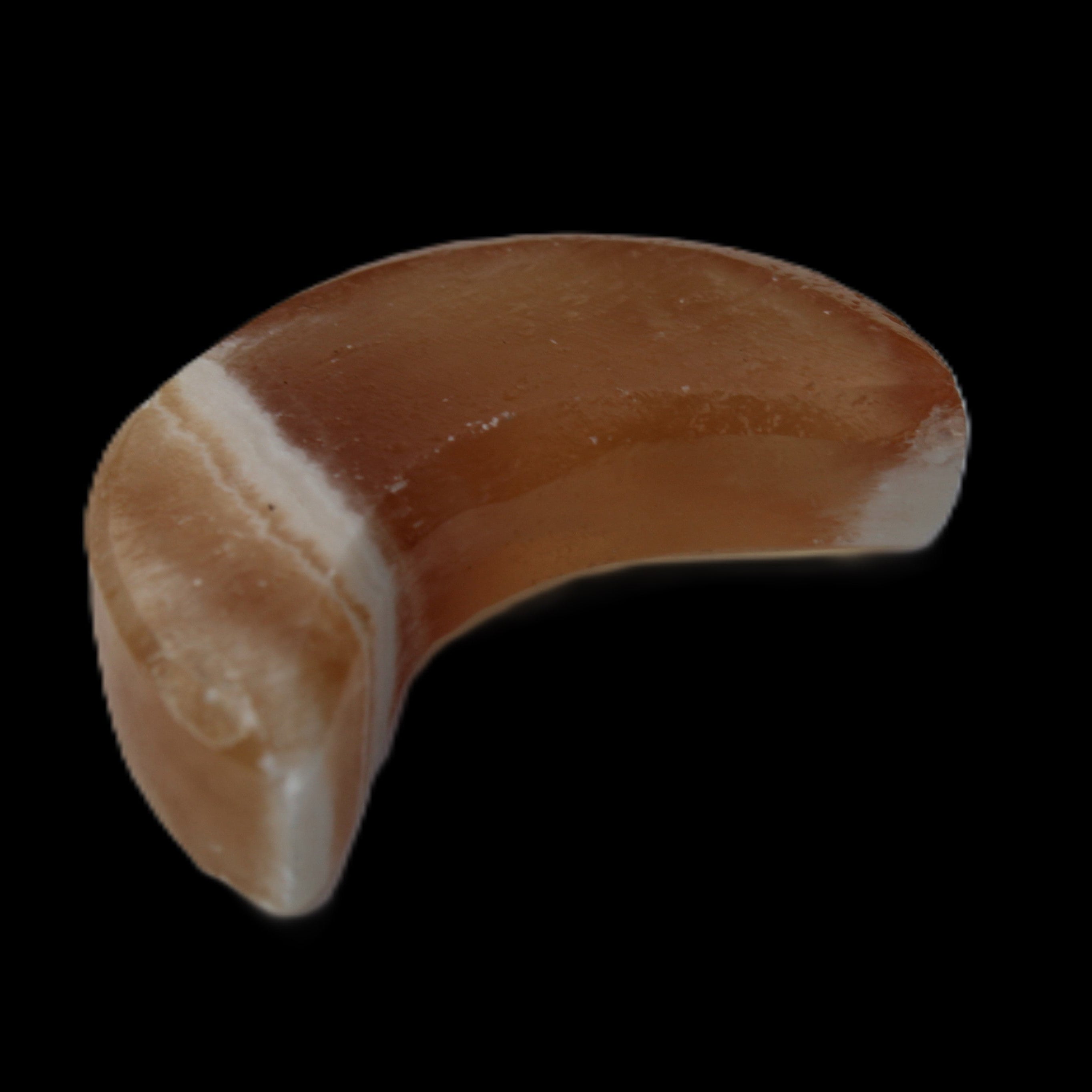 Banded Honey Calcite Crescent Moon 30mm 8.8-10.4g in sunshine - Rocks and Things Store
