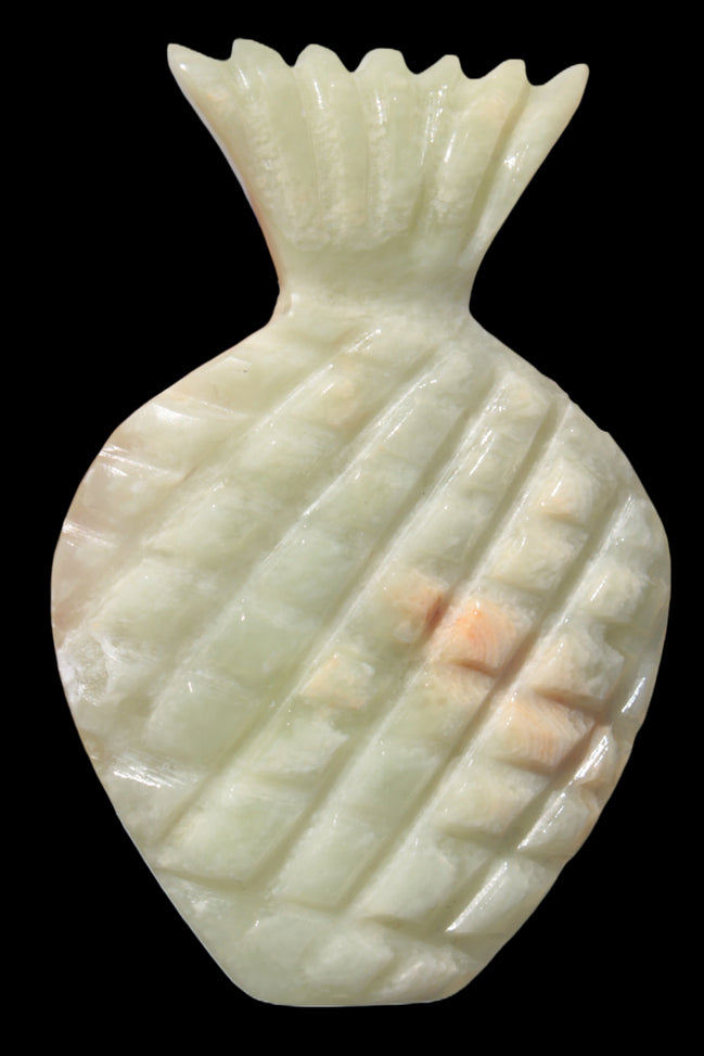 Afghan Jade hand-carved pineapple 130*90*15mm 228g in sunshine - Rocks and Things Store
