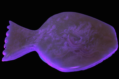 Afghan Jade hand-carved Fish in UV light