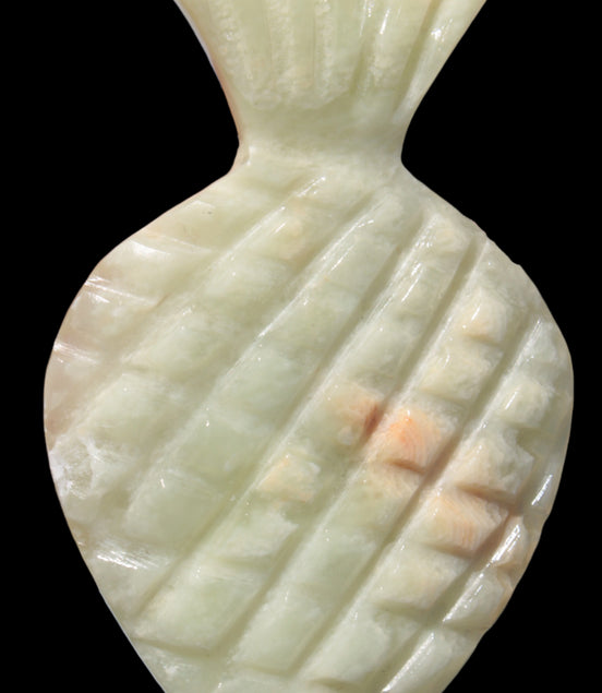 Afghan Jade hand-carved pineapple 130*90*15mm 228g in sunshine - Rocks and Things Store