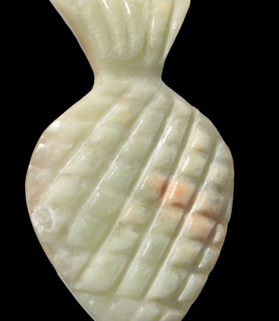 Afghan Jade hand-carved pineapple 130*90*15mm 228g in sunshine - Rocks and Things Store