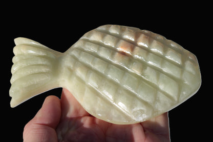 Afghan Jade hand-carved Fish 130*90*15mm 228g Rocks and Things