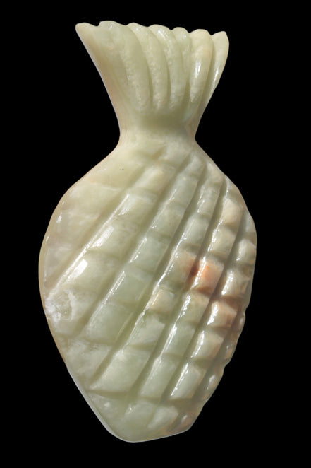 Afghan Jade hand-carved pineapple 130*90*15mm 228g in sunshine - Rocks and Things Store