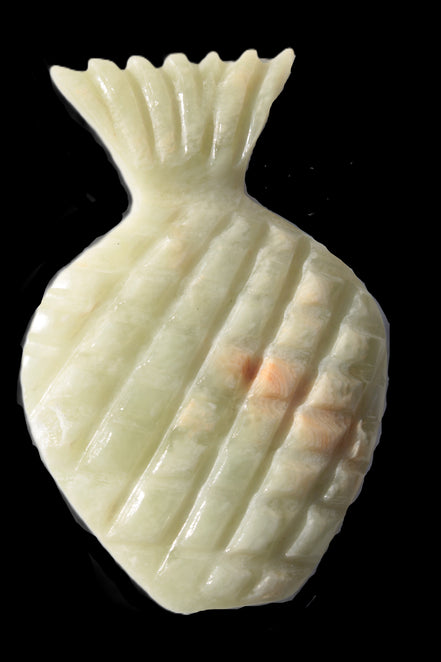 Afghan Jade hand-carved pineapple 130*90*15mm 228g in sunshine - Rocks and Things Store