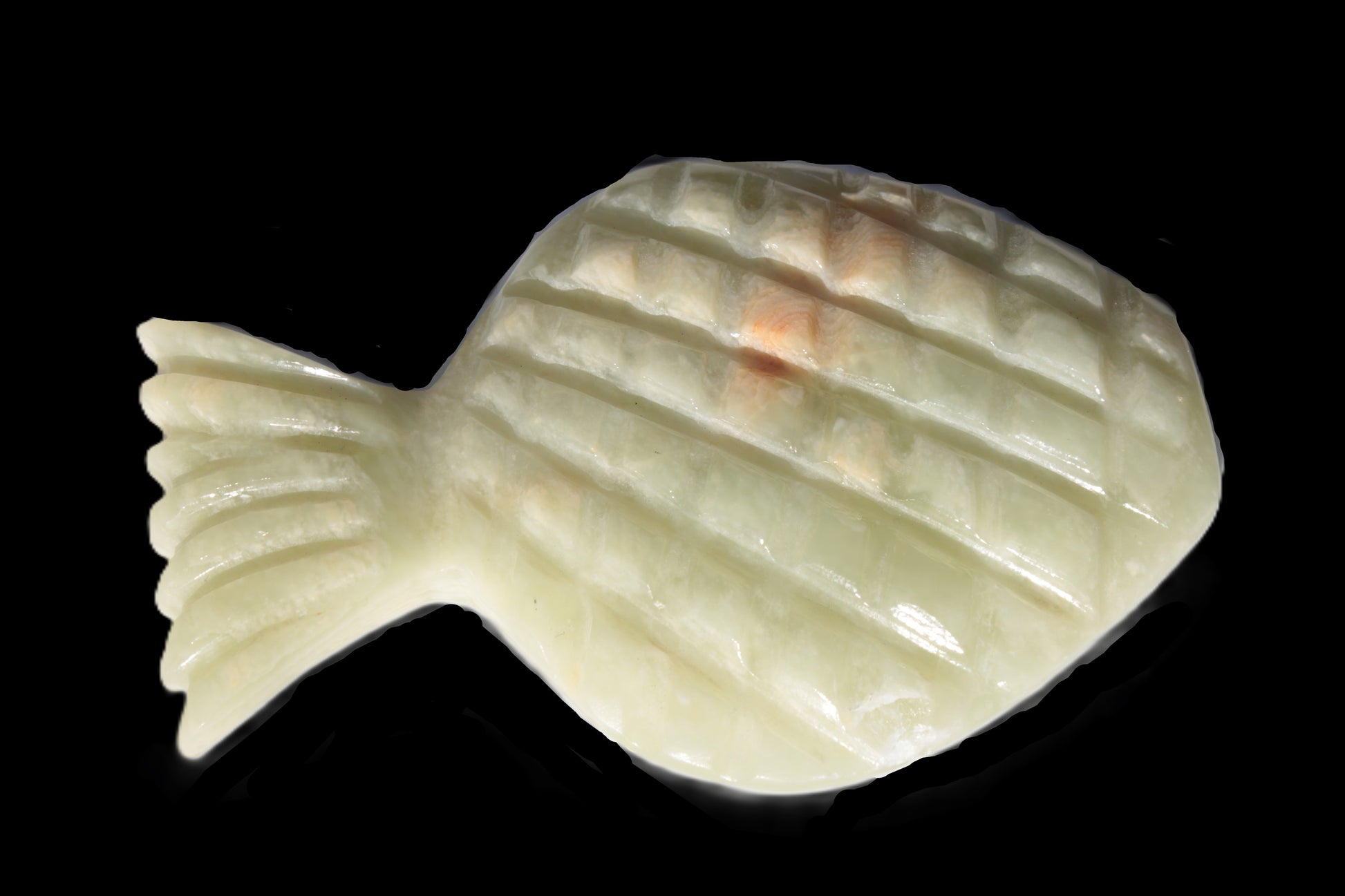 Afghan Jade hand-carved Fish 130*90*15mm 228g Rocks and Things