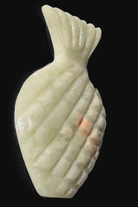 Afghan Jade hand-carved pineapple 130*90*15mm 228g in sunshine - Rocks and Things Store