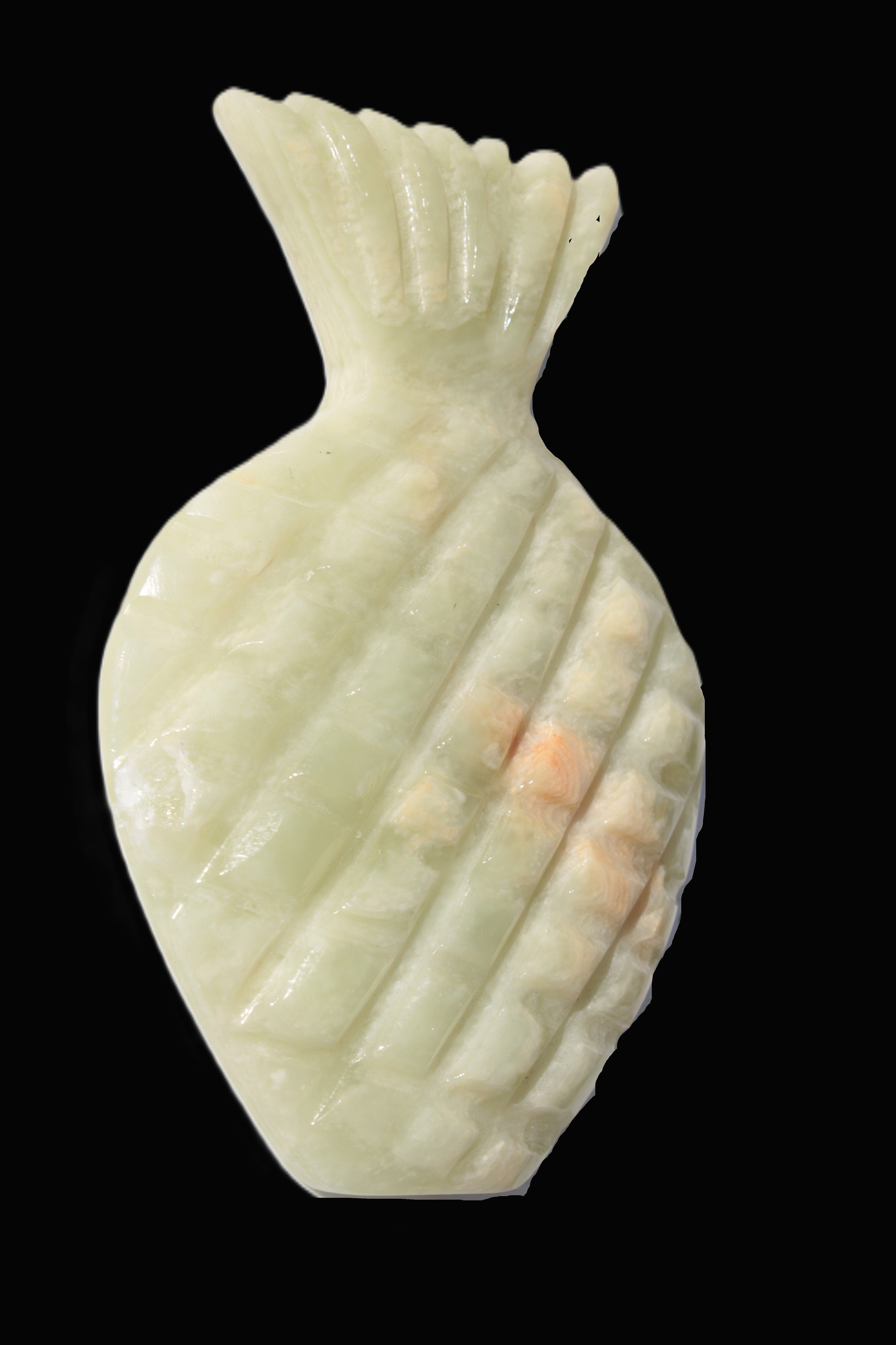 Afghan Jade hand-carved pineapple 130*90*15mm 228g in sunshine - Rocks and Things Store