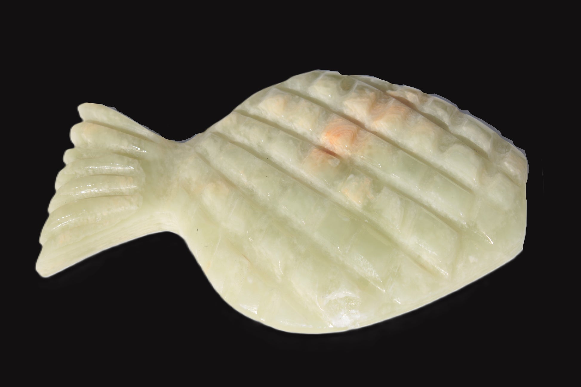 Afghan Jade hand-carved Fish 130*90*15mm 228g Rocks and Things