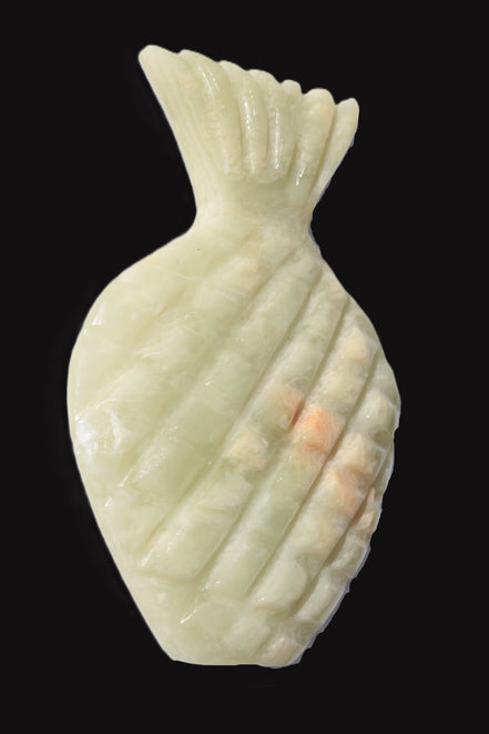 Afghan Jade hand-carved pineapple 130*90*15mm 228g in sunshine - Rocks and Things Store
