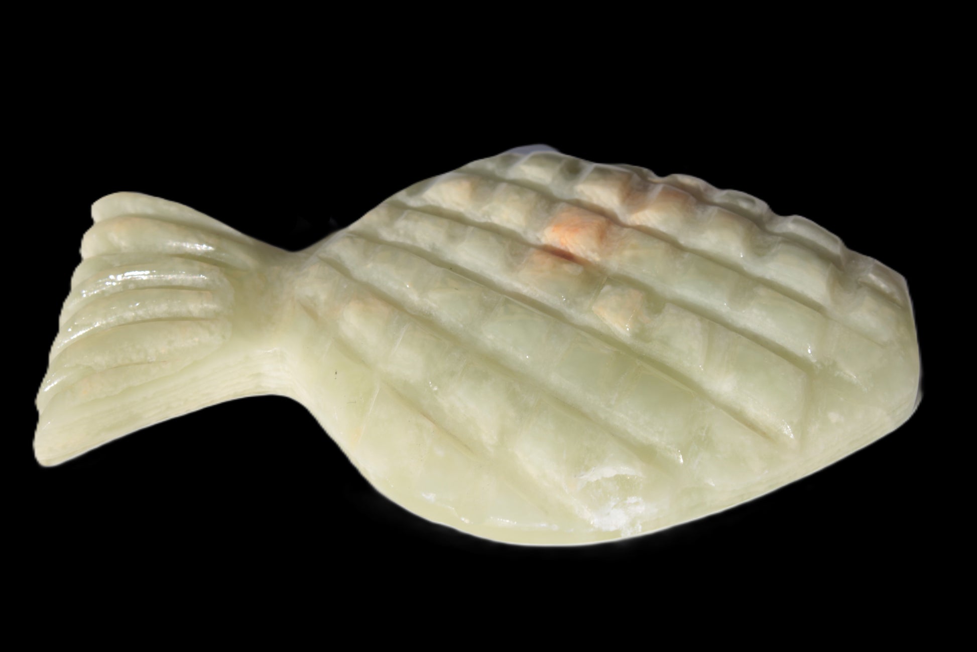 Afghan Jade hand-carved Fish 130*90*15mm 228g Rocks and Things