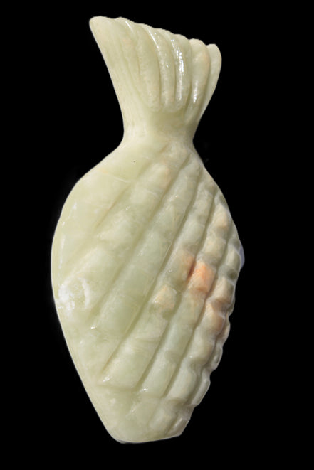 Afghan Jade hand-carved pineapple 130*90*15mm 228g in sunshine - Rocks and Things Store