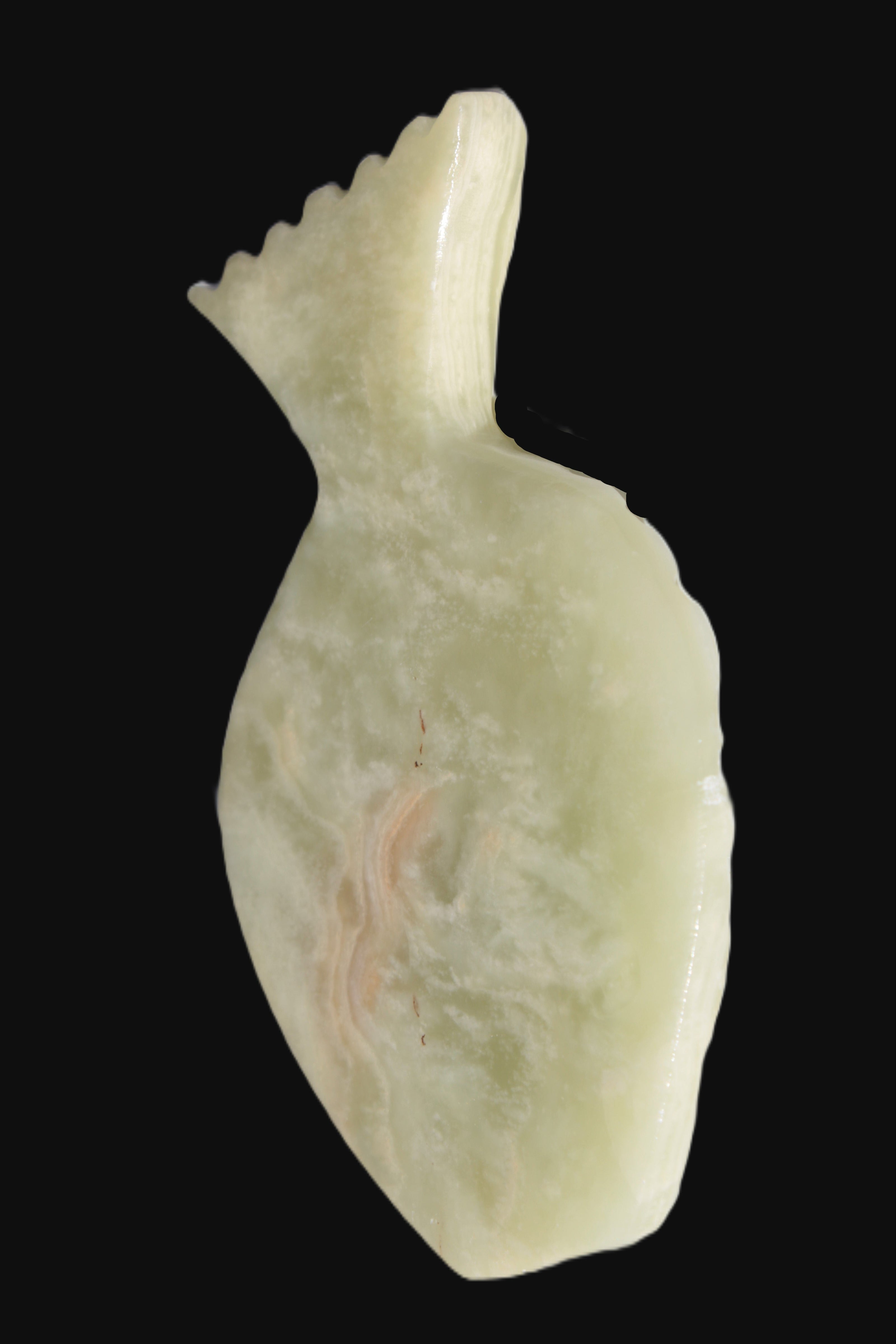 Afghan Jade hand-carved pineapple 130*90*15mm 228g in sunshine - Rocks and Things Store