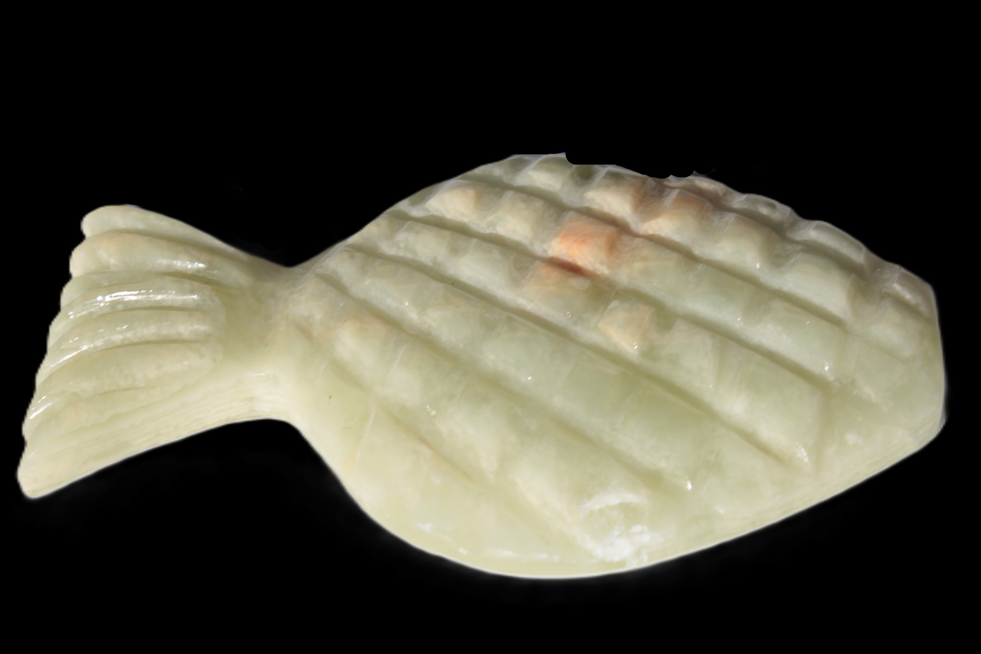 Afghan Jade hand-carved Fish 130*90*15mm 228g Rocks and Things