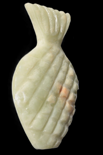 Afghan Jade hand-carved pineapple 130*90*15mm 228g in sunshine - Rocks and Things Store