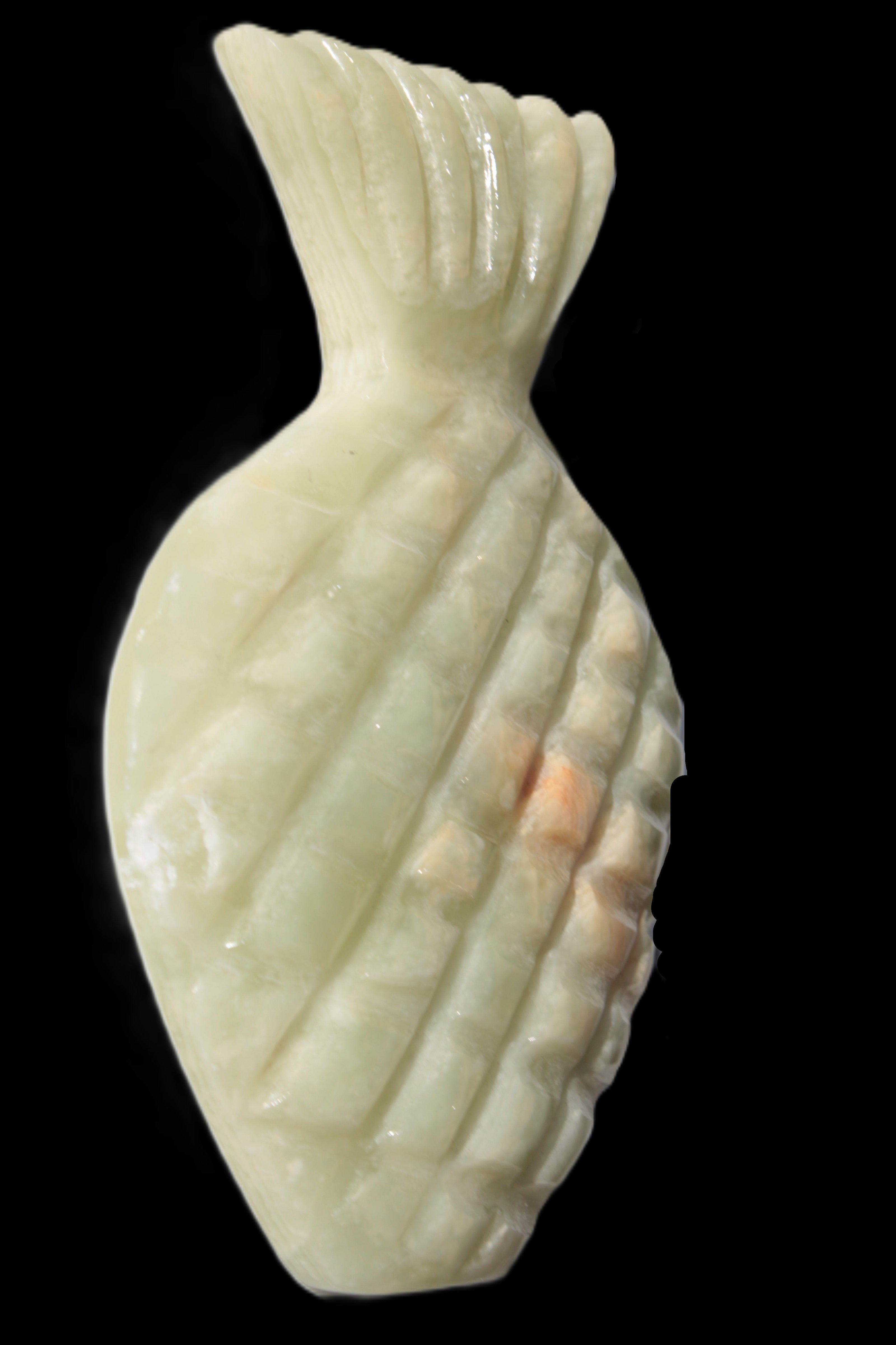 Afghan Jade hand-carved pineapple 130*90*15mm 228g in sunshine - Rocks and Things Store