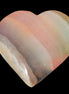 Heart hand-carved in dyed Calcite from Pakistan 72*68*16mm 126.6g in sunlight - Rocks and Things Store