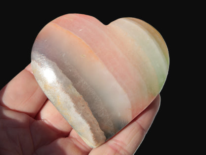 Heart hand-carved in dyed Calcite from Pakistan 72*68*16mm 126.6g Rocks and Things