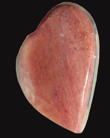 Heart hand-carved in dyed Calcite from Pakistan 72*68*16mm 126.6g in sunlight - Rocks and Things Store