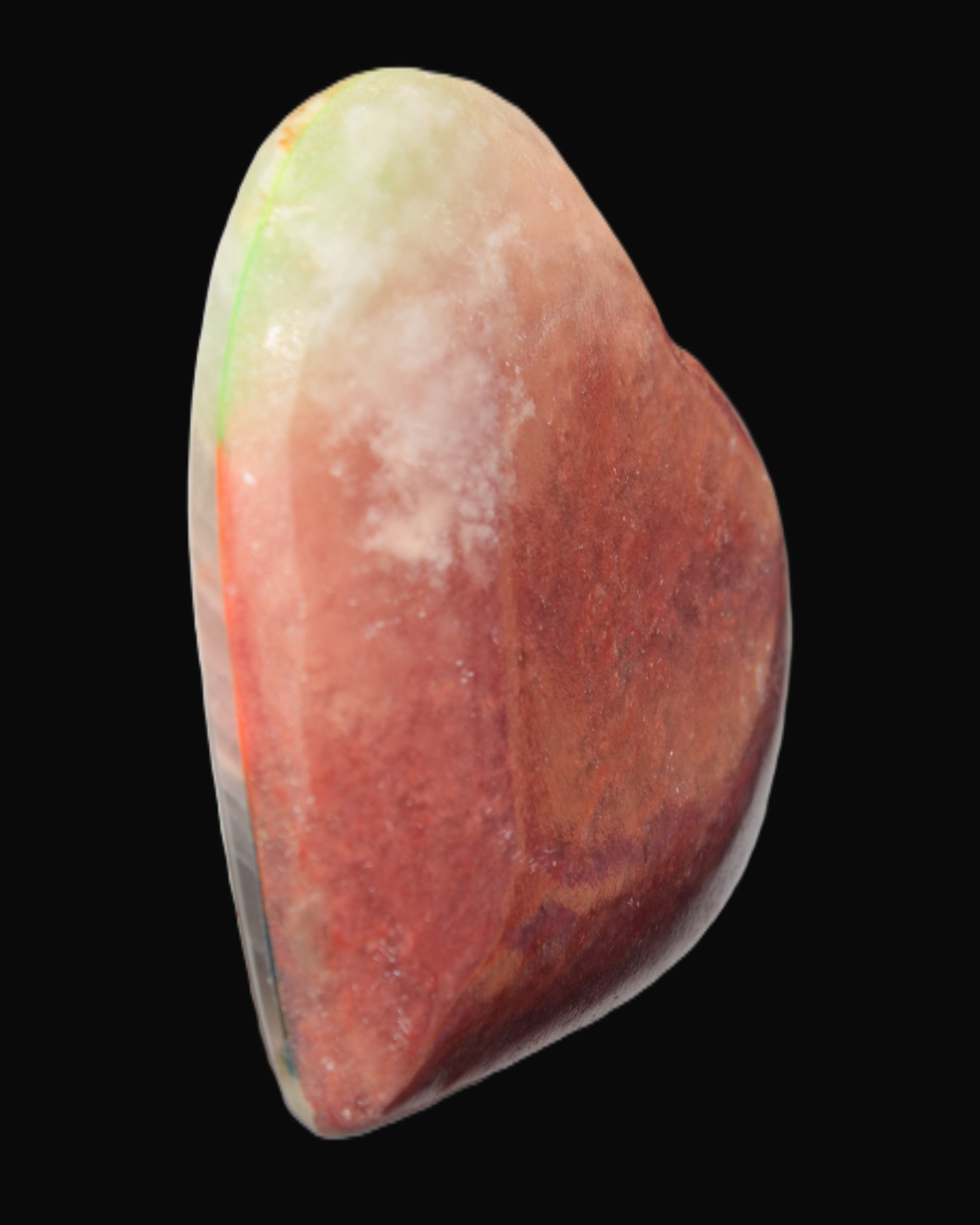Heart hand-carved in dyed Calcite from Pakistan 72*68*16mm 126.6g Rocks and Things