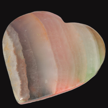 Heart hand-carved in dyed Calcite from Pakistan 72*68*16mm 126.6g Rocks and Things